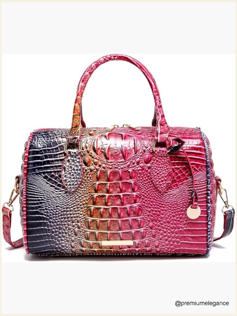 Top-Handle Croc Embossed Tote Crossbody Bag Large Capacity Shoulder Bag